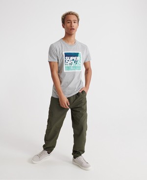 Superdry Japan Tie Dye Block Férfi Pólók Szürke | LDCWZ3718